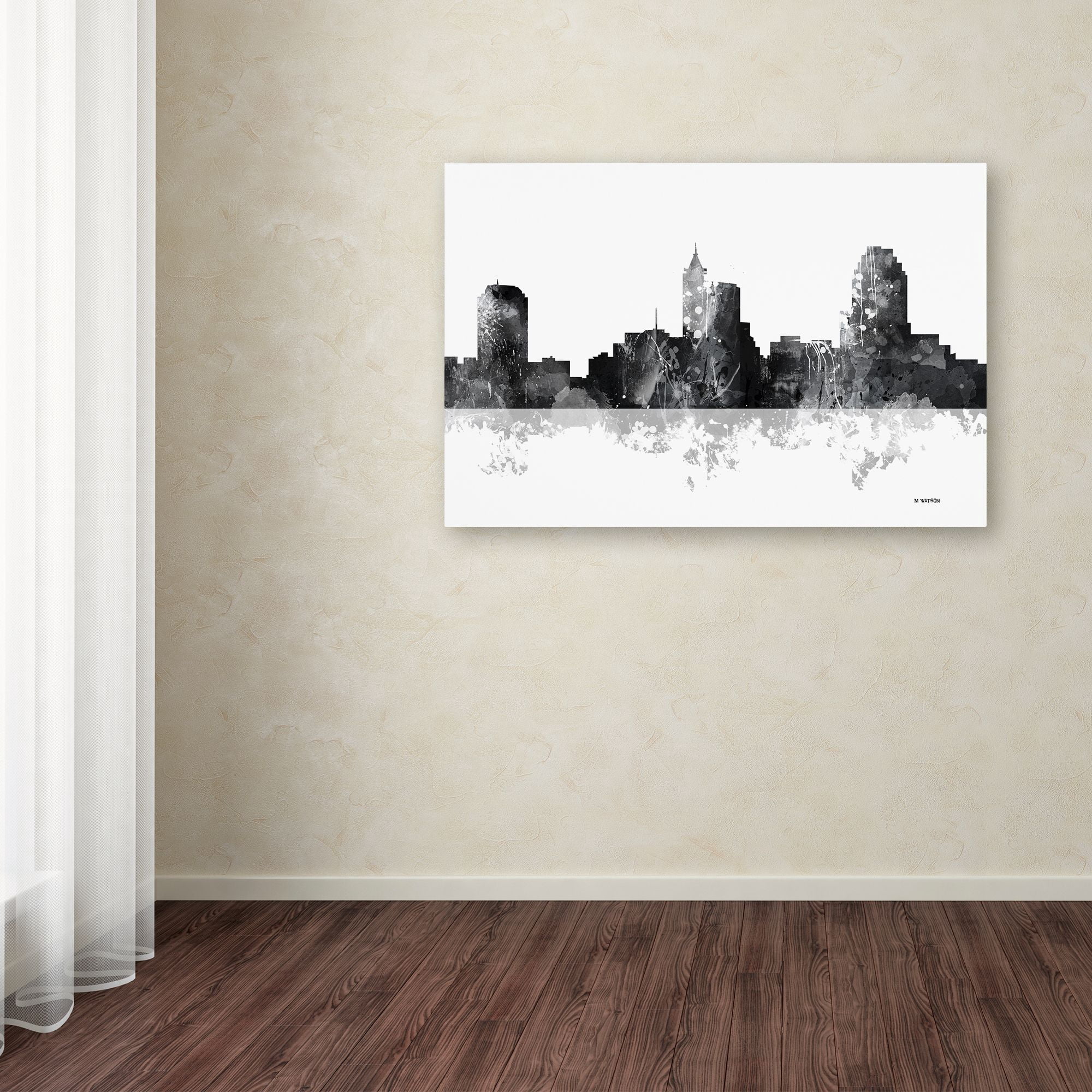 "Raleigh North Carolina Skyline BG-1" Canvas Art by Marlene Watson