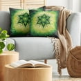 thumbnail image 5 of Ambesonne Leaf Throw Pillow Cover 2 Pack, Esoteric Mandala Art, 20", Emerald Lime Green, 5 of 7