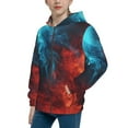thumbnail image 2 of Naloa Red And Blue Fire Teenage Zipper Hoodie, Long Sleeve Zip Up Hoodies Casual Jackets Tops for 7-12 Years-Medium, 2 of 6
