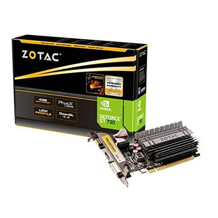 - Zotac Zt-71115-20l Geforce Gt 730 Graphic Card - 902 Mhz Core - 4 Gb Ddr3 Sdram - Pci Express 2.0 X16 - 1600 Mhz Memory Clock - 64 Bit Bus Width - 2560 X 1600 - Passive Cooler - Directx 12, (160407)