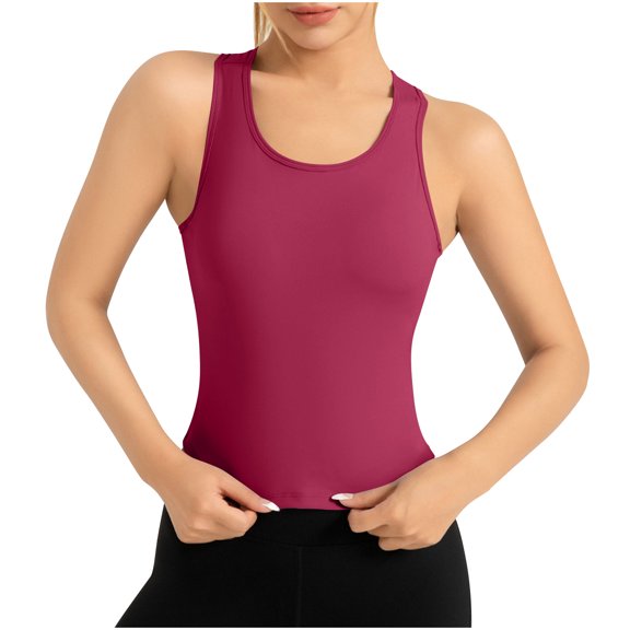 Workout Racerback Tank Tops for Women, Lightweight Sleeveless Thick Strap Gym Camisole Casual Athletic Yoga Shirts