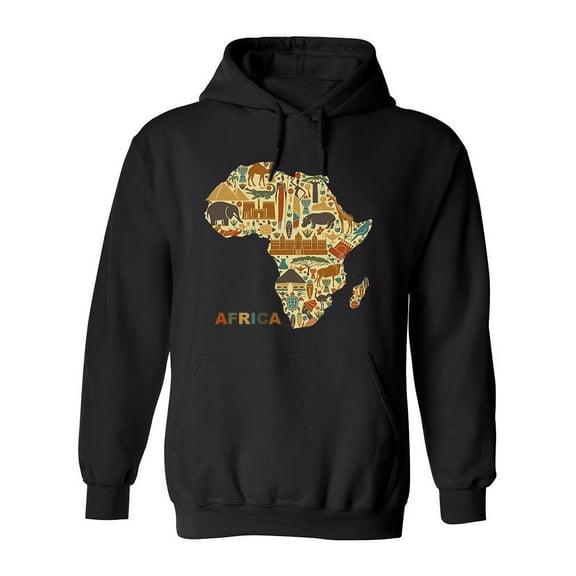 African Map Cave Painting Hoodie Women -Image by Shutterstock, Female x-Large