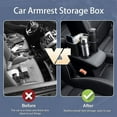 thumbnail image 4 of Meonsopoli Car Armrest Storage Box with 2 Cup Holders, Universal Multifunctional Between Car Seat and Console Side Organizer for Tissues, Cups, Phones, Car Accessories for SUV, Sedan (Black), 4 of 6
