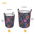 thumbnail image 3 of Rateoe Floral Pattern Round Laundry Hamper Basket, Tall Hamper Basket for Blanket Storage, Nursery Clothes Hamper for Laundry in Bedroom and College Dorm-Medium, 3 of 6