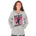 thumbnail image 4 of Detect Protect Breast Cancer Aware Zip Hoodie Sweatshirt Women Brisco Brands M, 4 of 6