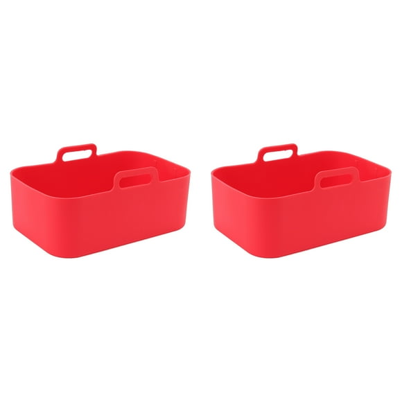 Silicone Air Cooker Pot for Ninja DZ201 Foodi 8QT Dual Fryer With Brush and Clip Cooking Accessories 19.5x12.7x7cm