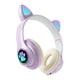thumbnail image 2 of Auriculares tipo oreja de gato Auriculares sobre la oreja RGB 3,5 mm AUX para smartphones PC Tablet Violeta, 2 of 8