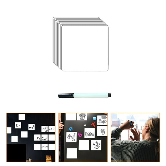 12Pcs Reusable Sticky Notes Whiteboard Sticker To Do List Label with A Pen
