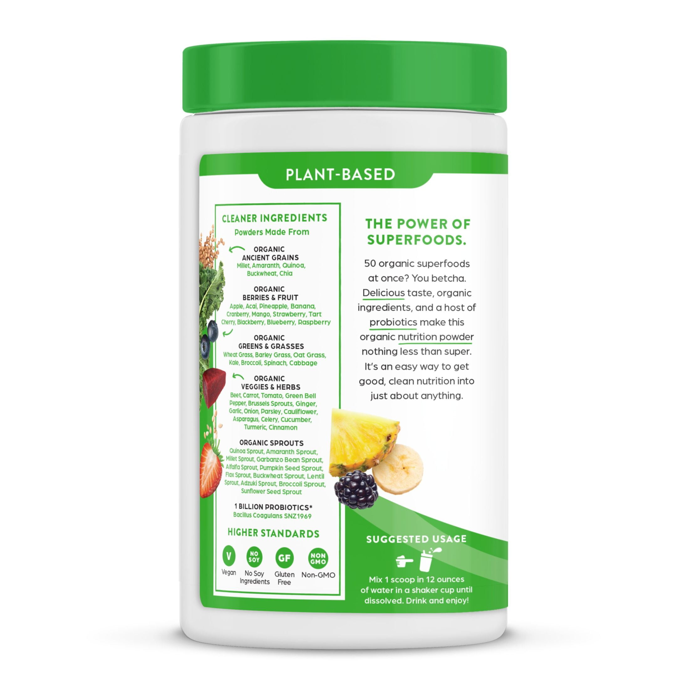 Orgain Vegan Organic Greens & 50 Superfoods Powder- 1B Probiotics, Original Flavor, 0.62lb