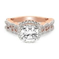 thumbnail image 3 of IGI Certified 2 Carat Cushion Shape Lab Grown Diamond Engagement Ring | 14K Rose Gold | Imperiella Halo Celtic Knot Diamond Ring | FG-VS1-VS2 Quality Friendly Diamonds, 3 of 6