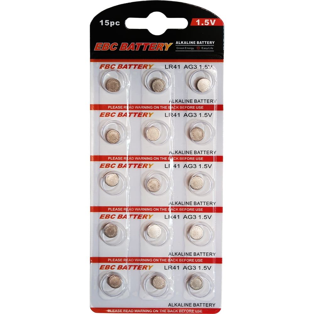 15 Pack LR41 AG3 EBC Batteries Alkaline 1.5 Volt Watches Clocks Toys 10