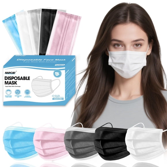 Mascarillas desechables NNPCBT 125, paquete de 3 capas para adultos