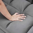 thumbnail image 4 of FFH 65" Convertible Futon Sofa Bed, Pull Out Sofa Bed with Adjustable Backrest, Velvet Loveseat Sleeper Sofa for Living Room, Dark Gray, 4 of 8