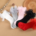 thumbnail image 5 of Esho Baby Girls Big Bow Cotton Socks, Toddler Girl Knee High Long Socks Stockings, 0-3T, 5 of 7