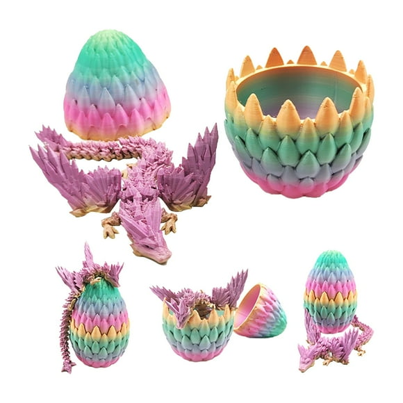 NAOJIE 3d Printed Dragon,Dragon,Dragon Toys,Fidget Toys,3d Printed Toys,3d Printed Dragon Eggs with Dragon Inside,Executive Dragon Fidget Desk Toys for Gifts,Open with Surprise-Multicolor
