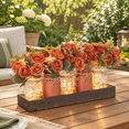 Fall Table Centerpieces with Mason Jar Lights, Orange-Large, 17.52 x 10 ...