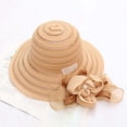 thumbnail image 7 of Tea Party Hats for Women Easter Women's Fashion Wide Brim Sun Hat With Lace Flower Detail Foldable Beach Cap Summer Outdoor Hat, 7 of 7