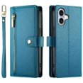 thumbnail image 1 of GANGXUN Étui en Cuir à Rabat pour iPhone 16 - Sangles Longues et Courtes, design Portefeuille, 1 of 5