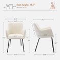 thumbnail image 3 of Zesthouse Boucle Dining Chairs Set of 2, Modern Teddy Fabric Small Accent Arm Chairs with Black Legs, Mid Century Comfy Chairs for Living Dining Room, Cream, 3 of 15
