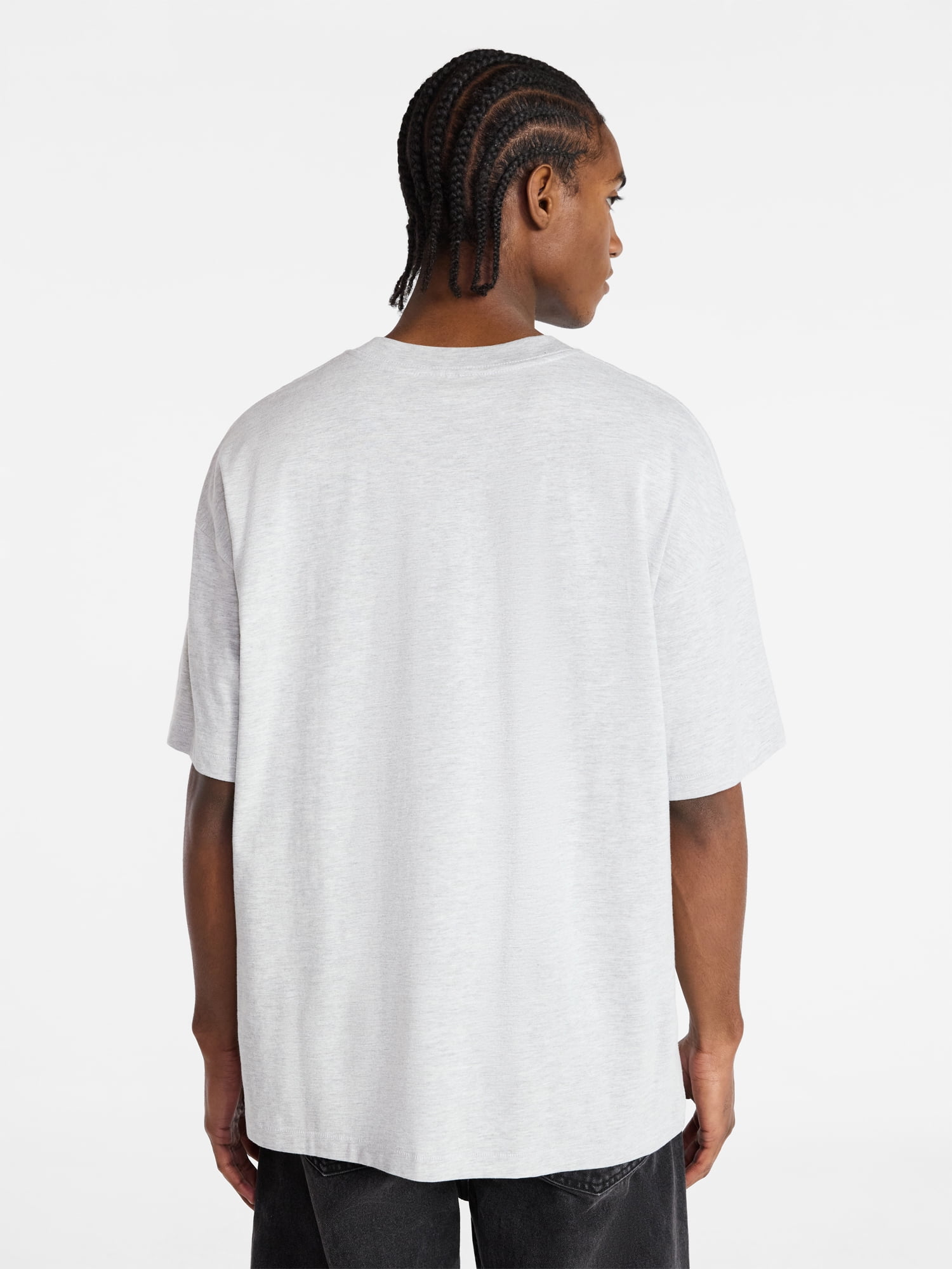 No Boundaries Men's Oversized Boxy Tee with Short Sleeves, XS-4XLT