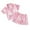 Pink, variant on Tiijoy Girls Silk Satin Pajama Set Short Sleeve Button Down Top and Shorts, 2-Piece, Sizes 6-12M