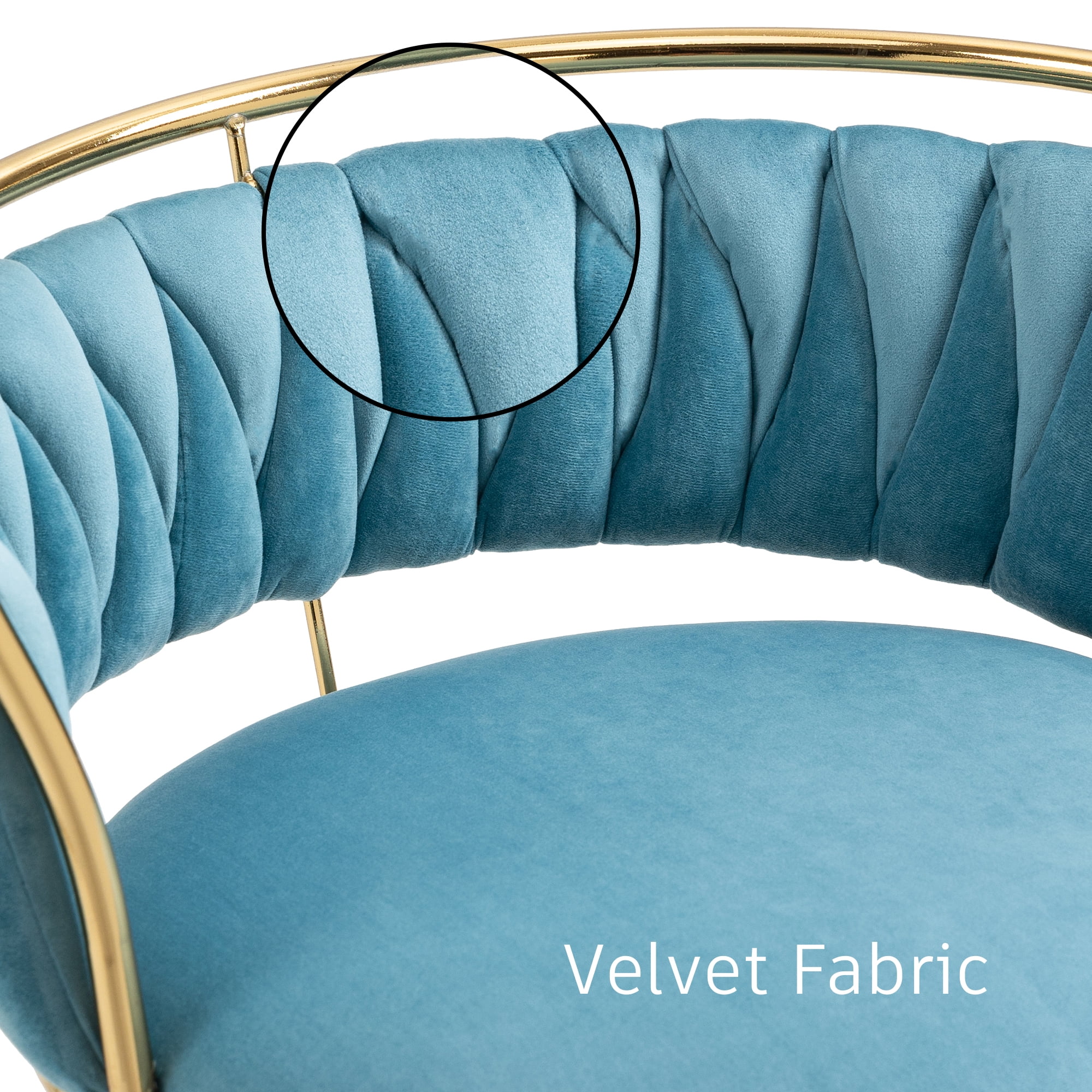 UIXE 360° Swivel Bar Stools Velvet Upholstered Adjustable Bar Chairs Set of 2 with Back & Footrest for Home and Kitchen, Blue