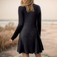 thumbnail image 6 of felwors Women's Long Sleeve Sweater Maxi Dresses V Neck Casual Fall A-Line Fall Long Dresses Dark Gray, XXL, 6 of 9