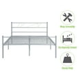 thumbnail image 4 of Geniqua Full Size Bed Frame Silver Steel Platform Modern Headboard Footboard Foundation Tool Free Assembly No Box Spring Needed, 4 of 8
