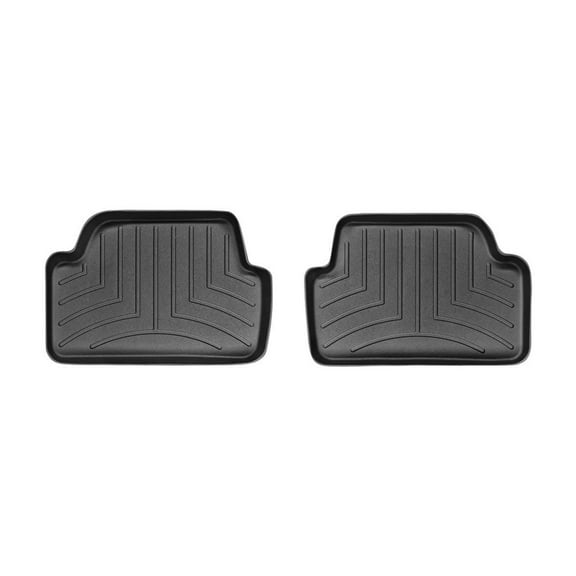 WeatherTech Custom Fit FloorLiners compatible with BMW 128i, 135i, 135is - 2nd Row (2-Piece Liner), Black