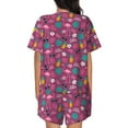 thumbnail image 3 of Bixox Women's Summer Flamingo Printed Pajama Set 2 Piece Lounge Set Top and Shorts Soft Pajamas, Shorts with Pockets, 3 of 7