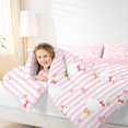 thumbnail image 3 of Manfei Cartoon Stripe Bow Twin Comforter Sets,Cute Floral Duck Bedding Set,Pink Reversible,2-Piece,1 Comforter and 1 Pillowcase, 3 of 7