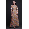 thumbnail image 3 of Bimba Robe d'Été Longue Maxi en Rayonne à Plumes Colorées pour Femmes Imprimée avec Fente Latérale - Xxx-Grand, 3 of 6