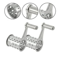LEORX 2Pcs Stainless Steel Rotary Cheese Graters with Handle for Easy Grating