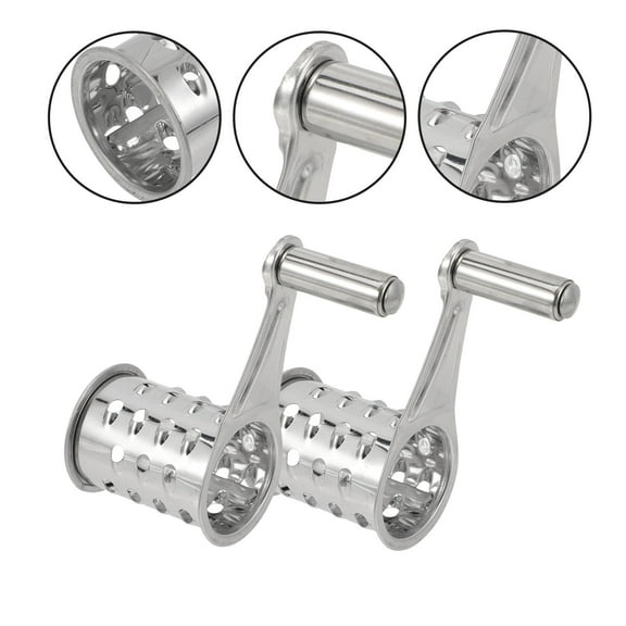 LEORX 2Pcs Stainless Steel Rotary Cheese Graters with Handle for Easy Grating
