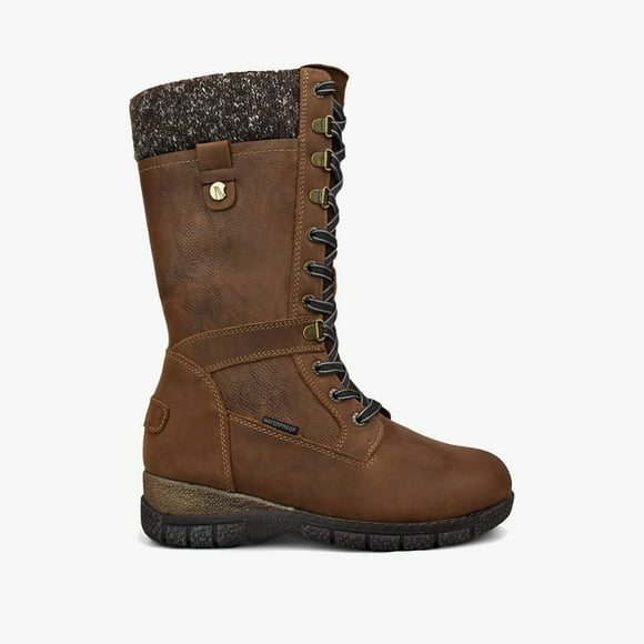 Comfy Moda Women's Waterproof Wool Lined Leather Winter Boots Storm