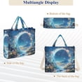 thumbnail image 6 of FORMRS Womens Corduroy Tote Bag Crossbody Shoulder Handbag with Pocket, Floral Moon, 6 of 7