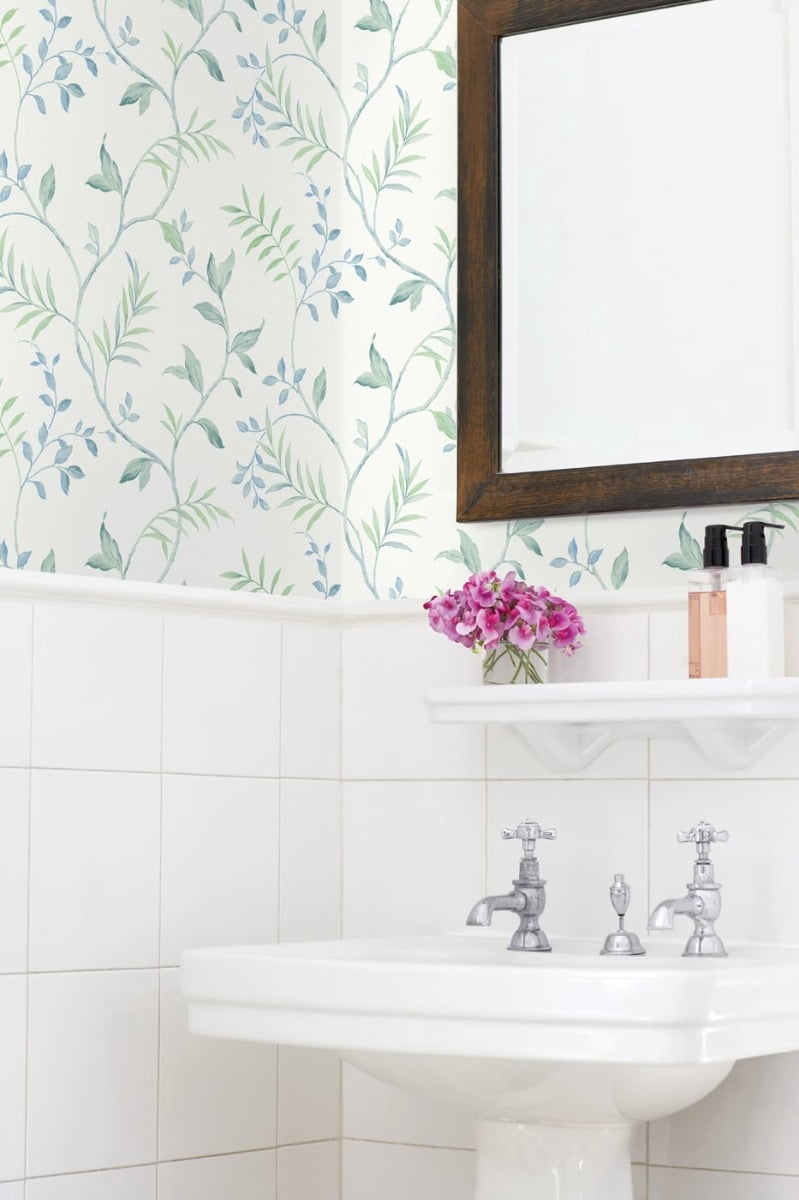 NextWall  Watercolor Leaf Trail Peel and Stick Wallpaper - 20.5 in. W x 18 ft. L