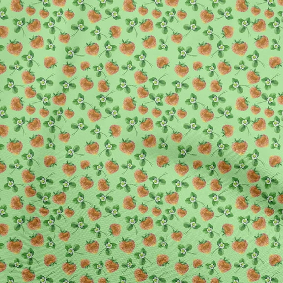 oneOone Cotton Poplin Pear Green Fabric Fruits Quilting Supplies Print Sewing Fabric By The Yard 42 Inch Wide