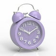 thumbnail image 1 of Reloj despertador ruidoso para dormitorios con personas que duermen mucho, reloj despertador analógico, reloj despertador pequeño, diseño retro para niños, 3 pulgadas, morado, 1 of 5