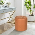 thumbnail image 4 of Joveco Padded Leather Ottoman,Vanity Chair Stool Modern Foot Stool Ottoman for Bedroom, Living Room (Orange), 4 of 5
