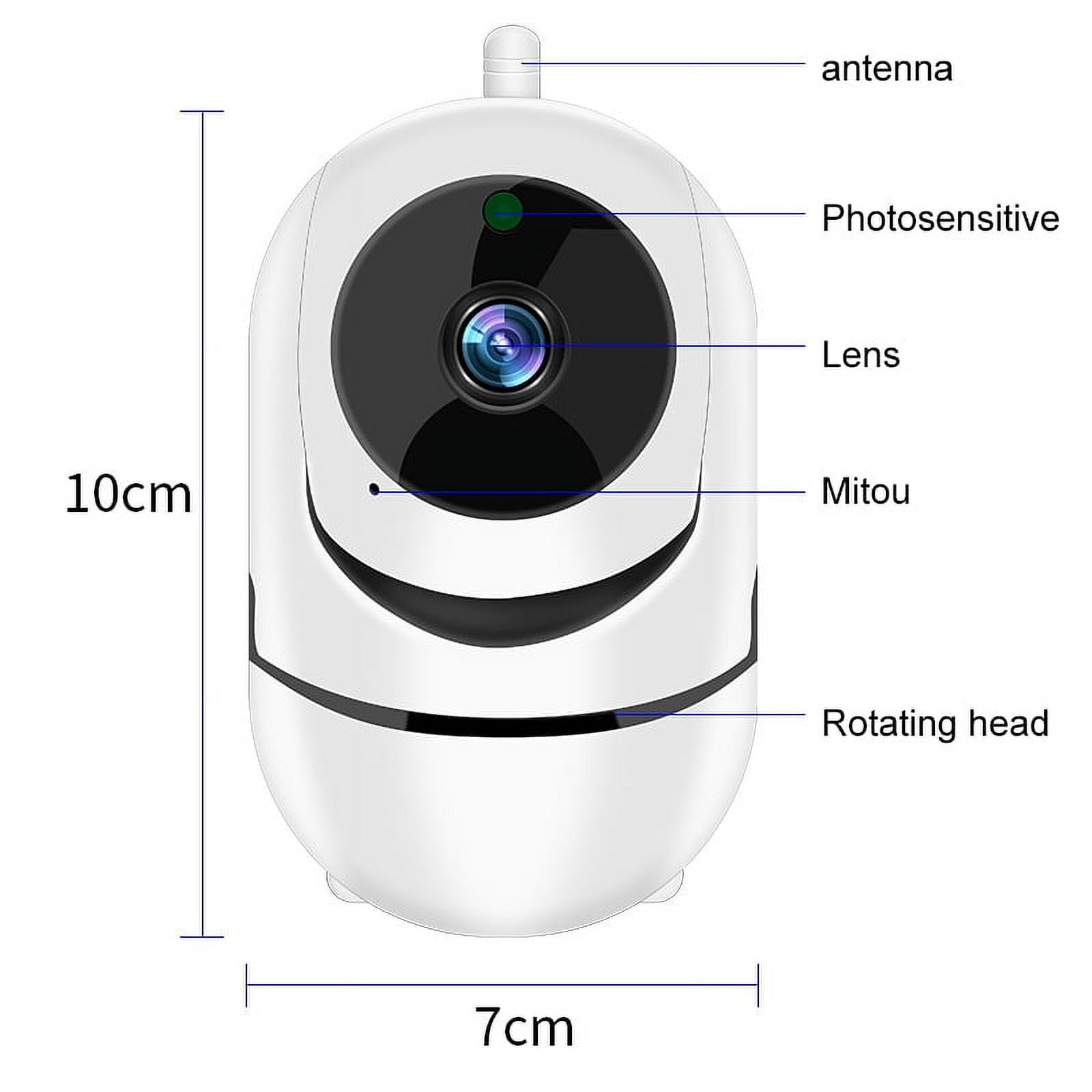 EIMELI Wireless Camera, 1080P HD WiFi Pet Camera Baby Monitor, Pan/Tilt/Zoom IP Camera for Elder/Nanny Security Cam Night Vision Motion Detection 2-Way Audio Cloud Service Available Webcam White