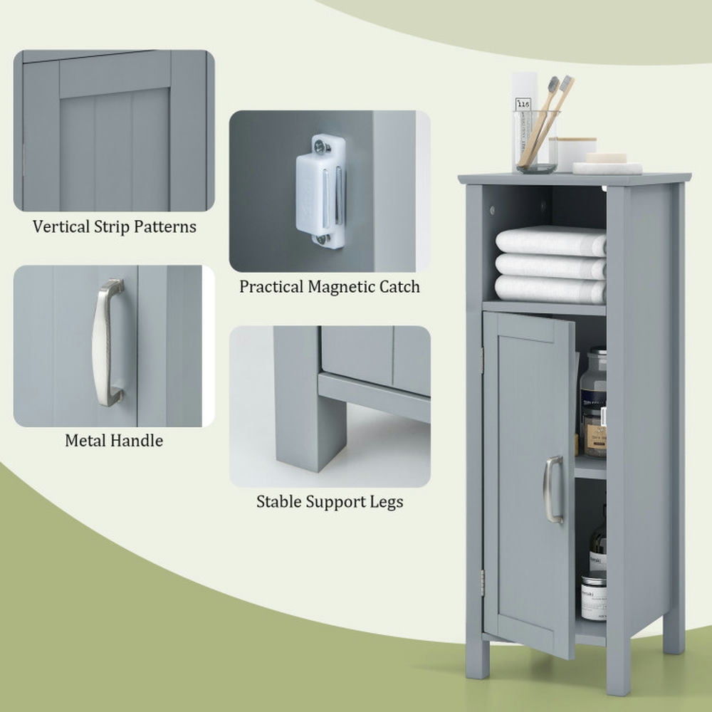 Finihen Bathroom Storage Cabinet, Bathroom Floor Cabinet, Bathroom Storage Organizer with 2-Tier Cabinet, for Bathroom, Living Room, Bedroom, Kitchen, Gray Finihen Bathroom Storage Cabinet, Bathroom Floor Cabinet, Bathroom Storage Organizer with 2-Tier Cabinet, for Bathroom, Living Room, Bedroom, Kitchen, Gray