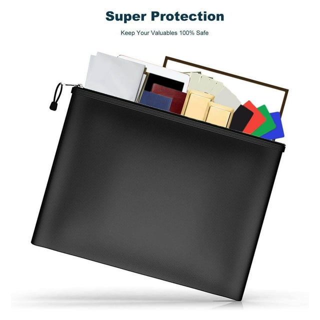 facefd Waterproof Document Pouch Portable Fireproof money pouch for Contract Small