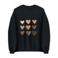 thumbnail image 3 of yillto Women Sweatshirts Crewneck Pullover Hearted Printed Long Sleeve Oversized Causal Sweatshirt, 3 of 3