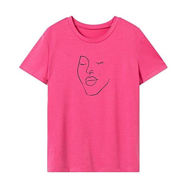 Camiseta básica para mujer, camiseta clásica con cuello redondo para viajes de vacaciones, caminar y desplazarse SG