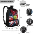 thumbnail image 3 of Uorisanigo 4PCS Kids Backpacks Flag Tennis Print Bookbag Set with Insulated Lunch Bag Pencil Pouch Water Bottle Holder for Teen Boys Schoolbag Elementary Preschool Bookbag, 3 of 7