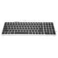 thumbnail image 2 of Teclado Teclado para computadora portátil Teclado con marco plateado Teclado de repuesto para computadora portátil Teclado para accesorios para computadora portátil HP LHCER  Descripción de la referencia, 2 of 7