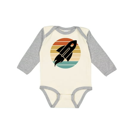

Inktastic Space Rocket Retro Sunset Gift Baby Boy or Baby Girl Long Sleeve Bodysuit