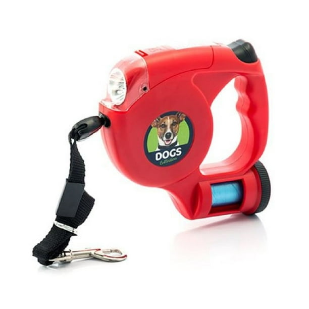 Retractable Dog Leash with Poop Bag Dispenser and LED Light 16.4 Feet Long New