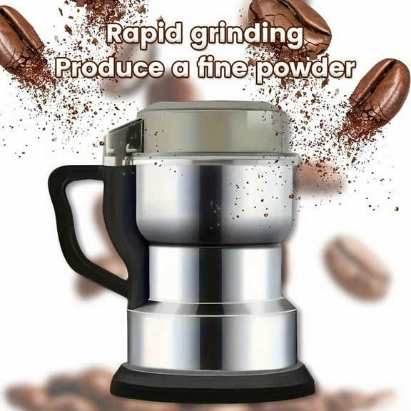 High-Power Electric Mill, 110V US Plug, One-Button Control, Wet/Dry Grain Grinder, Stainless Steel, for Nuts, Spices, Kitchen, Dorm, RV Use